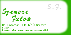 szemere fulop business card